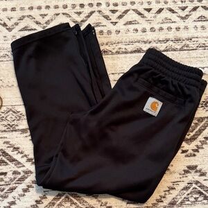 Carhartt Black Track Athletic Pants with Logo Patch